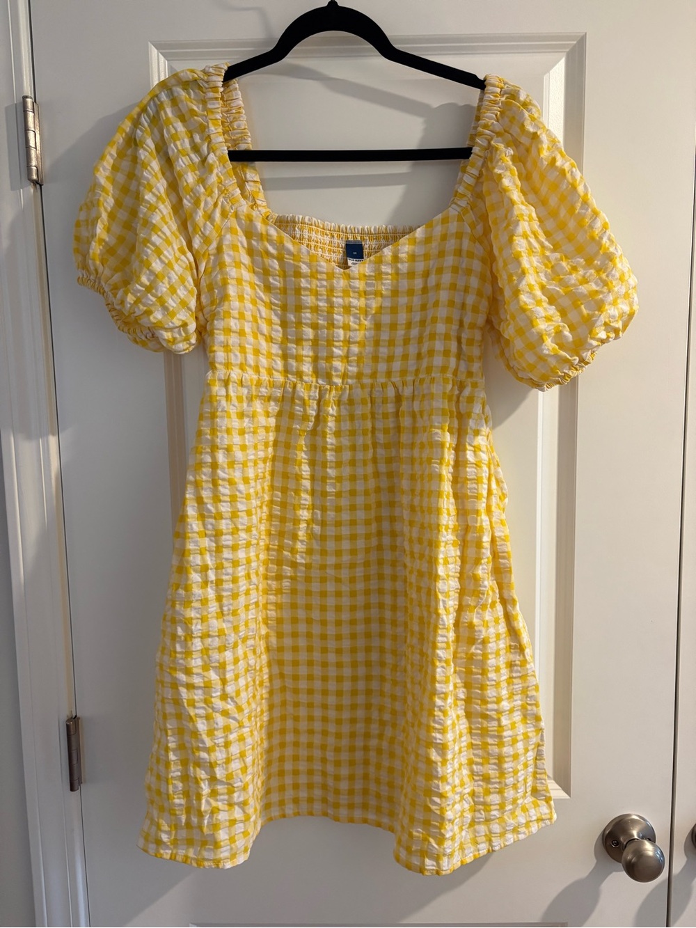 Old Navy Yellow and White Gingham Mini Dress